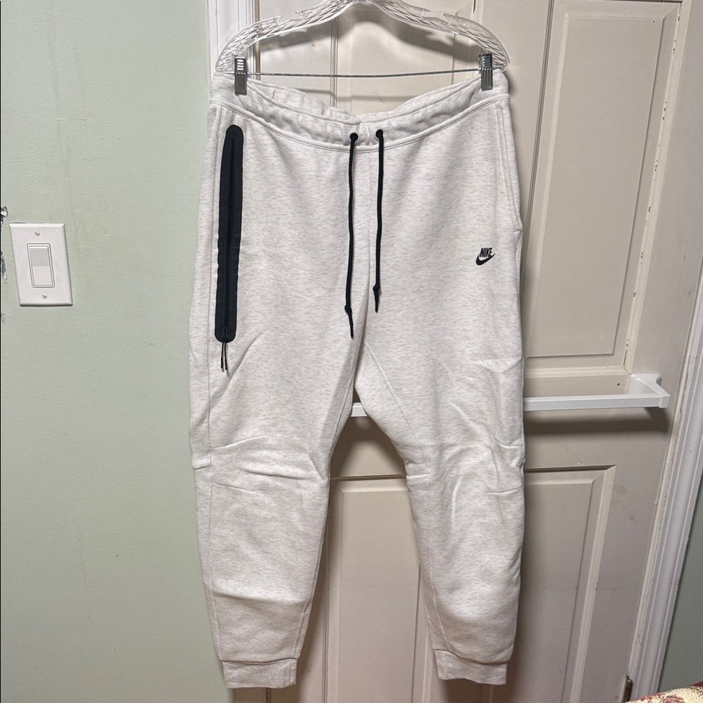 Nike Tech White Joggers with Black Details